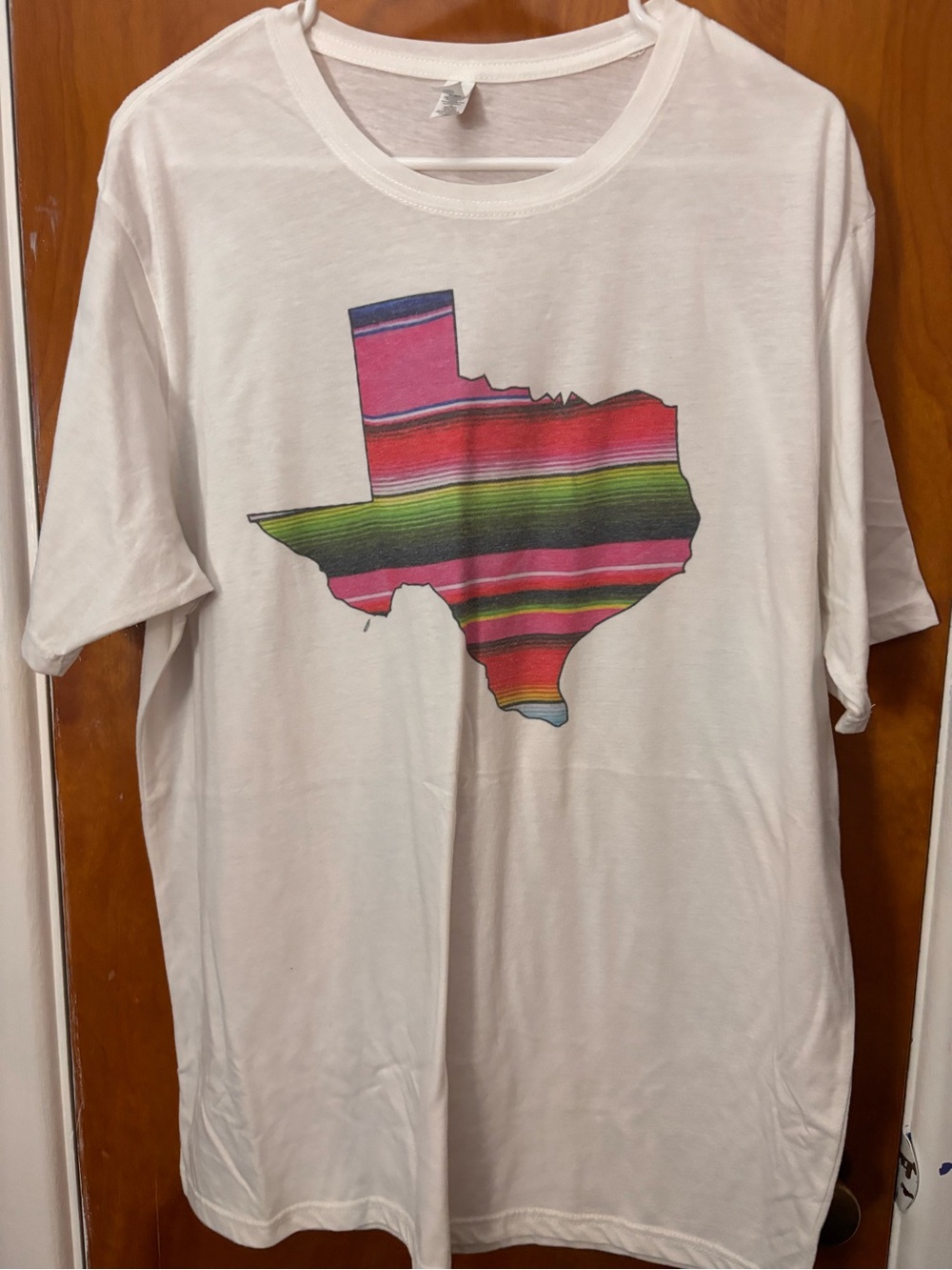 White Shirt with Serape Texas Graphic